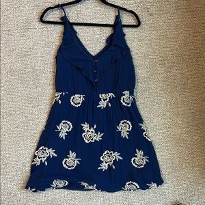 Navy Blue Floral Dress